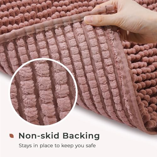 FRESHMINT Chenille Bathroom Rugs Mat 32"x20", Non-Slip Bath Mat - Image 5