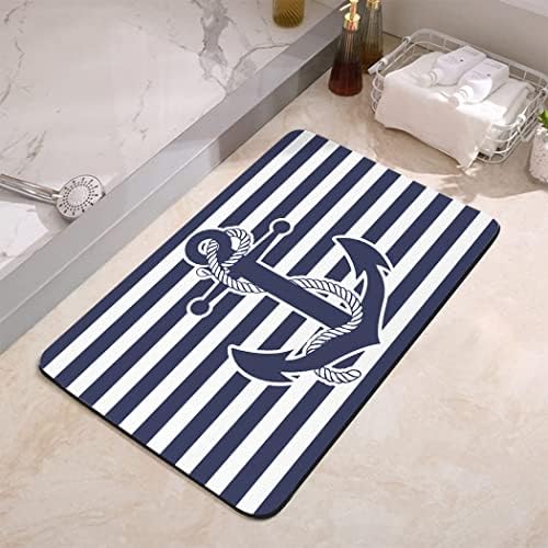 YISUMEI Nautical Anchor Bathroom Mat, Non-Slip Super Absorption Bath Carpet - Image 3