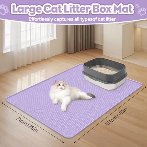 Silicone Cat Litter Mat for Litter Box 40”x28” Large Cat Mat - Image 2