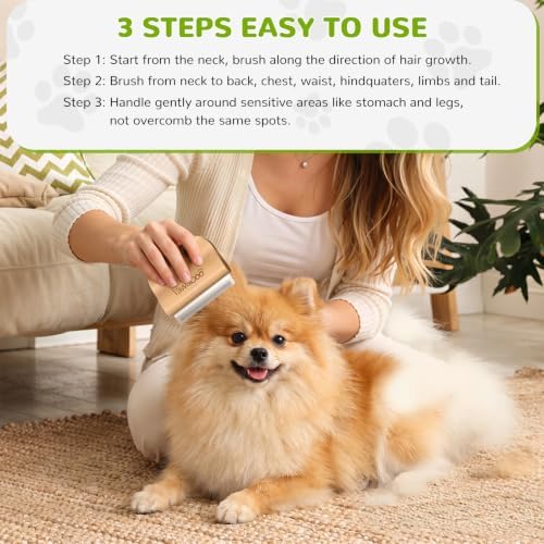 Pawaboo Deshedding Brush for Dogs & Cats, Dog Hair Removal Comb - Image 6