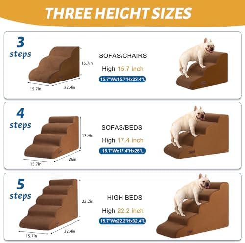Aodisman Dog Steps for Bed or Couch, 4-Step Pet Stairs Ramp for Small Dogs - Image 4