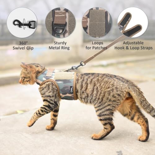 Cat Harness and Leash Set Escape Proof, Jungle Camo - Image 5