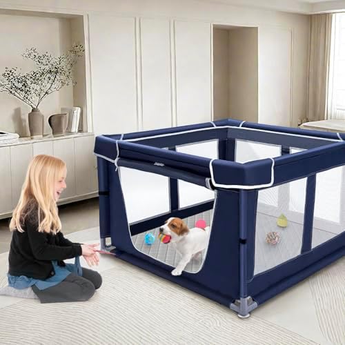 42 × 42 inch Dog Playpen with Pee Pad, Soft Puppy Playpen, 25 Height Pet Playpen - Image 4