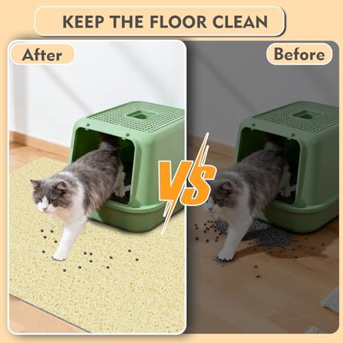 Bohemian Kitty Litter Mat 24"x17", Non-Slip Litter Box Mat, Washable Cat Litter - Image 3