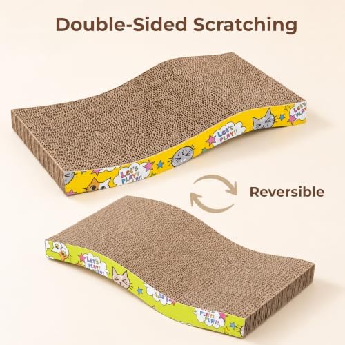PrimePets 2 Pack Curved Cardboard Cat Scratcher - Image 4