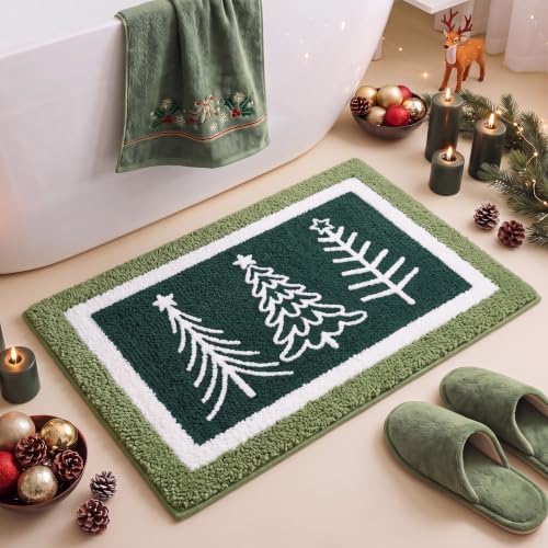 Boao Christmas Tree Bathroom Rug Bath Mat by Boao