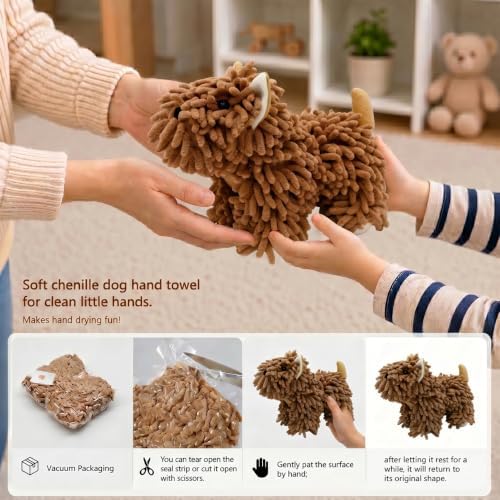 Chenille Dog Hand Towel Fuzzy Ball Dog Towel Animal Hand Towels - Image 5