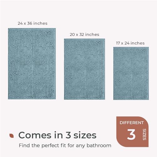 FRESHMINT Chenille Bathroom Rugs Mat 32"x20", Non-Slip Bath Mat - Image 3