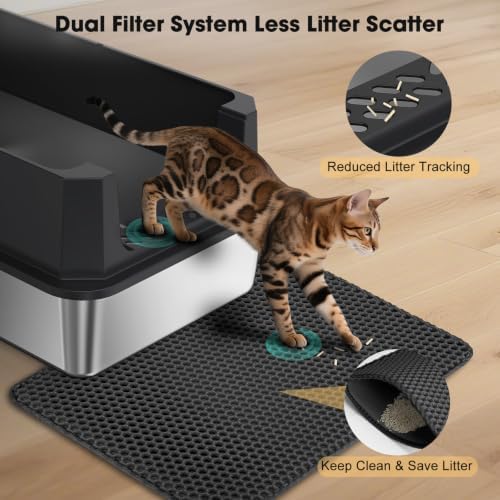 FURTIME Stainless Steel Cat Litter Box, Extra Large Cats Metal Litter Box - Image 2
