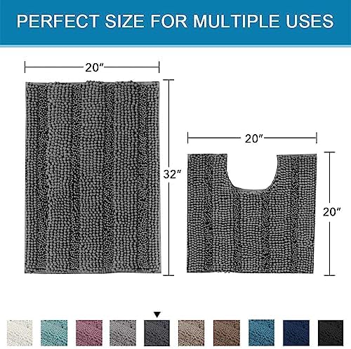 H.VERSAILTEX Bathroom Rugs Bath Rug Set 2 Piece Bathroom Contour Rug Toilet Mat - Image 2