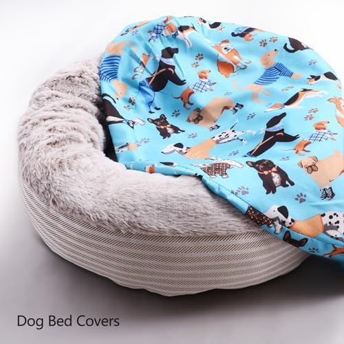 Round Replacement Dog Bed Cover Elastic Edged Washable 20×9.8 Inch - Image 5