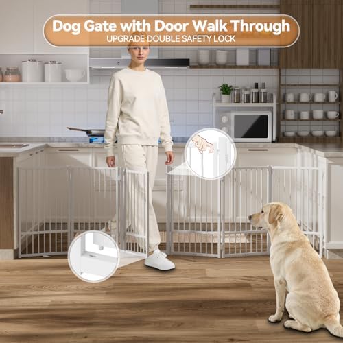SNUOWU Full Metal Freestanding Dog Gate - Image 5