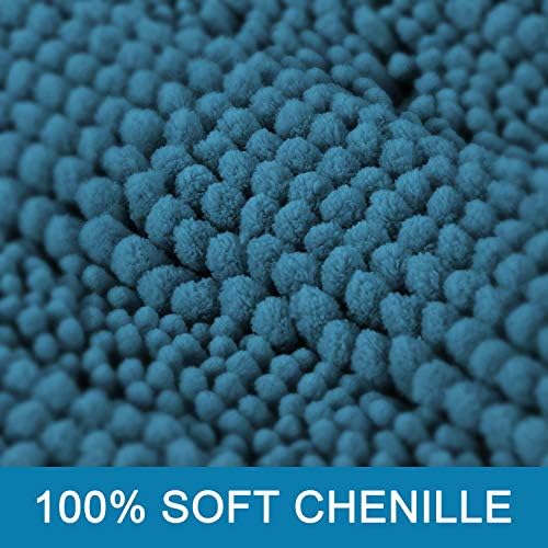 H.VERSAILTEX Bath Mats for Bathroom Non Slip Extra Thick Chenille Striped Bath - Image 3