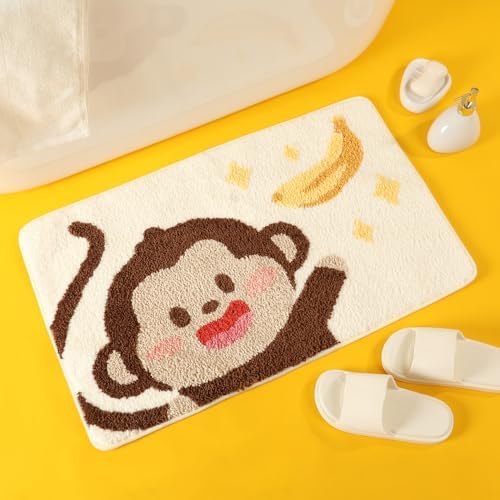 Molesun Monkey Bath Mat 20x31, Soft Absorbent Microfiber Bath Rugs - Image 2