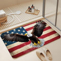American Flag Bathroom Rugs, Non Slip Quick Dry Bald Eagle Bath Mats by Unknown