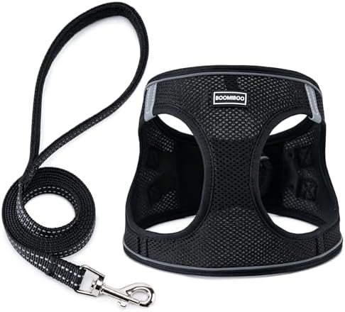 Dog Harness with Leash Set, Step-in Adjustable Puppy Pet Vest by BOOMIBOO