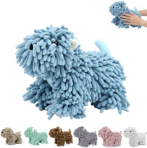 Chenille Dog Hand Towel Fuzzy Ball Dog Towel Animal Hand Towels by FAGOBI