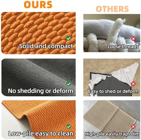 TYUU Bathroom Rugs Non Slip Washable, Super Absorbent Thin Bath Mat Quick Dry - Image 5