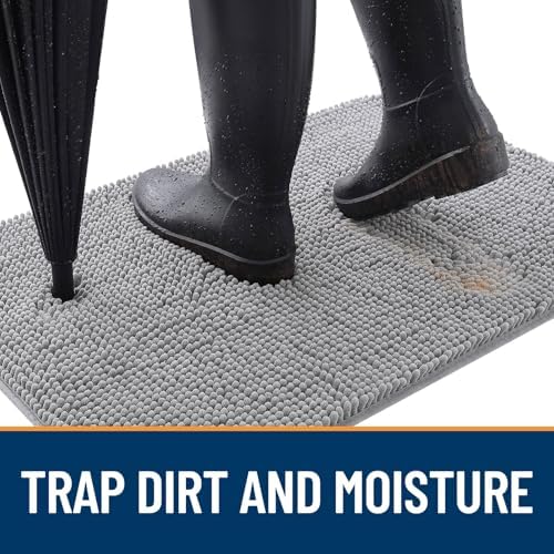 OLANLY Dog Door Mat for Muddy Paws 70x24, Super Absorbent Chenille Mud Mat - Image 2