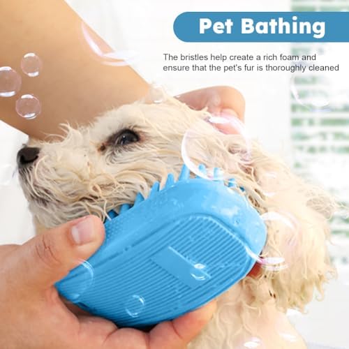 Dog Bath Brush, Pet Silicone Shampoo Brush, Rubber Shower Wash Curry Brush - Image 6
