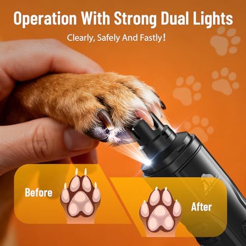 Electric Dog Nail Grinder: Upgraded 5-Speed Quiet Dog Nail Trimmer-Safe - Image 4