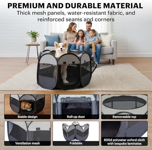 LAFYETTE. - USA Based, Dog Cat Playpen, Puppy Kitten Pet Playpen Indoor Outdoor - Image 4