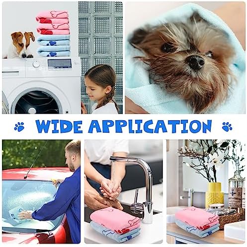 Chumia 4 Pcs Dog Towels for Drying Dog Puppy Bulk Microfiber Absorbent Paw - Image 5