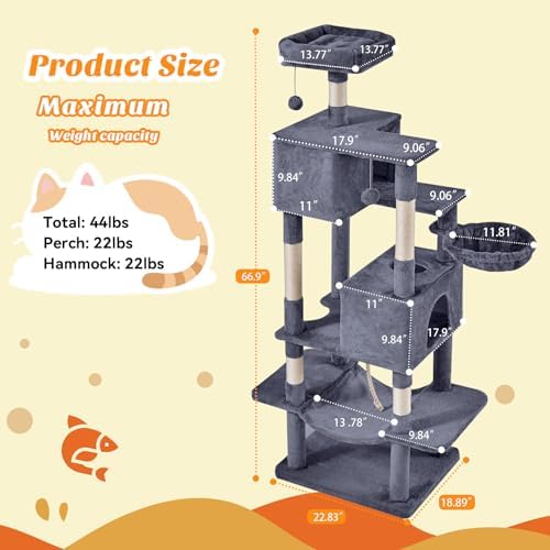 Sweetcrispy 66 Inch Cat Tree Tower - Image 6