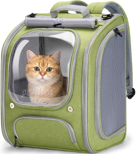 Pecute Cat Backpack Carrier, Large Space Cat Bubble Backpack, Light Green by pecute