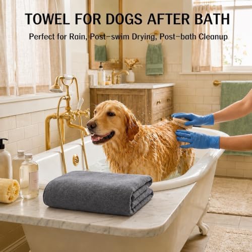 2 Pcs Microfiber Dog Towels for Drying Dogs Large, 55 X 27 Inch - Image 6