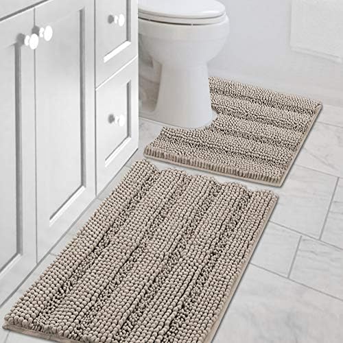 H.VERSAILTEX Bathroom Rugs Bath Rug Set 2 Piece Bathroom Contour Rug Toilet Mat by HVERSAILTEX