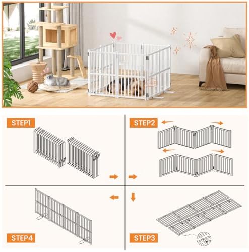 Snughome Dog Gate Indoor, 23.62" H Freestanding Short Dog Door Gates - Image 4