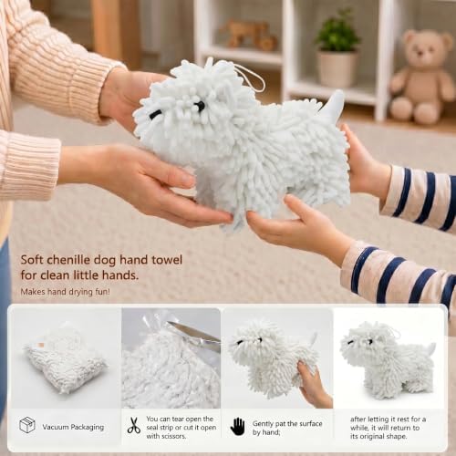 Chenille Dog Hand Towel Fuzzy Ball Dog Towel Animal Hand Towels - Image 5