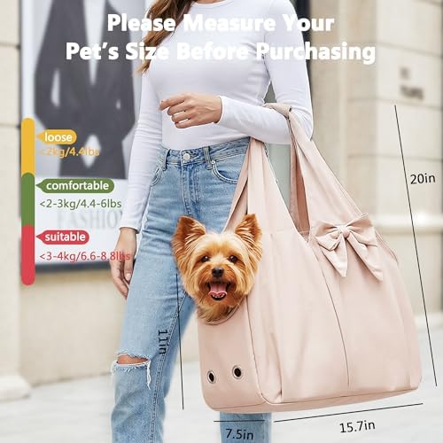 Fashion Dog Purse Carrier for Small Dogs and Cats, Soft-Sided Puppy Tote Bag Up - Image 2