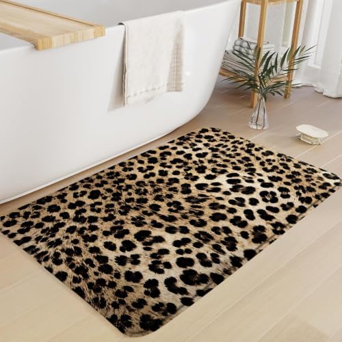 Leopard Print Bath Mat Cheetah Wild Safari Skin Powerful Animal Big Cat - Image 5