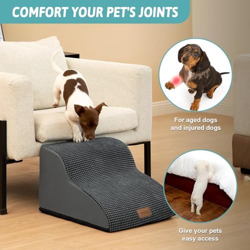 COZY KISS Dog Stair for Small Dog 11.8" H, 2 Step Pet Ramp for Chair - Image 3