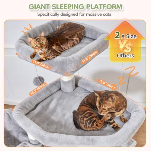 Taoqimiao 79in Cat Tree, Tall Large Cat Tower - Image 4