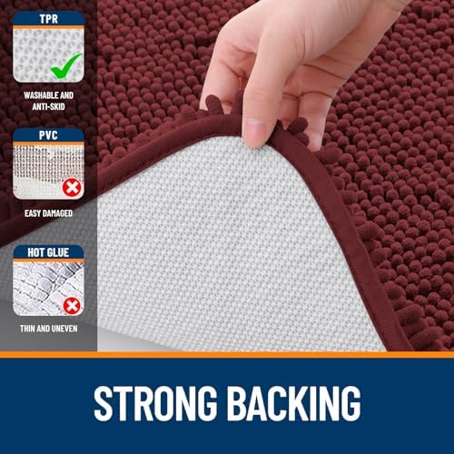 OLANLY Bathroom Runner Rugs 70x24, Extra Soft Absorbent Chenille Bath Rugs - Image 6
