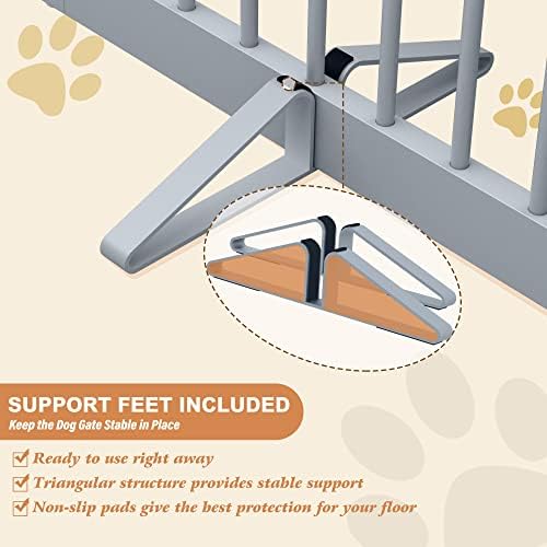 PUPETPO Freestanding Pet Gate for Dogs, Foldable Wooden Dog Gate for House - Image 3