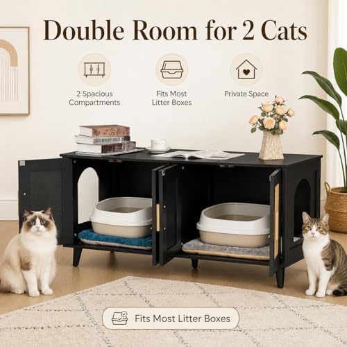 Homhedy Boho Cat Litter Box Enclosure - Image 4