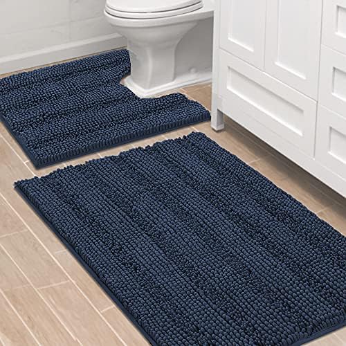 H.VERSAILTEX Bathroom Rugs Bath Rug Set 2 Piece Bathroom Contour Rug Toilet Mat by HVERSAILTEX