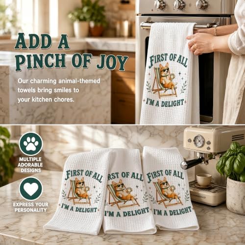 Corgi Kitchen Towel, Cute Dog Hand Towel, Funny Dog Lover Gift - Image 6