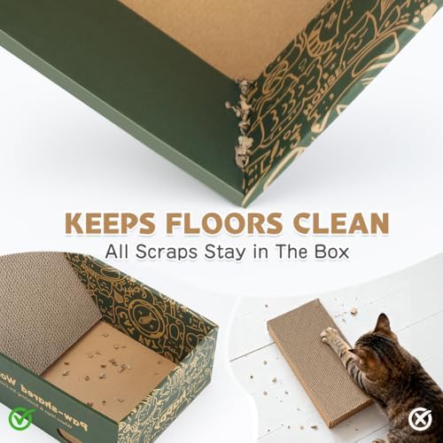 6 Pack Cat Scratcher Pads in Cardboard Box, Assembly-Free - Image 6
