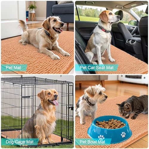 OLANLY Dog Door Mat for Muddy Paws 32x20, Super Absorbent Chenille Mud Mat - Image 7
