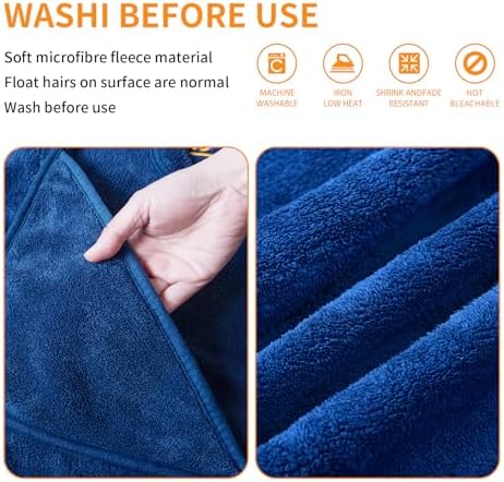 Dog Towel Microfiber, Super Absorbent Quick Dry Pet Wrap Blue XL - Image 3