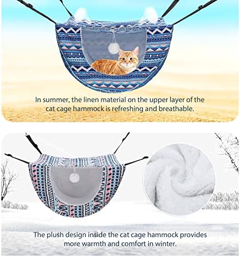 Unittype 2 Pieces Cat Cage Hammock Hanging Pet Bed, 2 Styles - Image 5