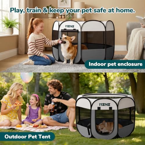 Pet Puppy Dog Cat Playpen, Large Dog Tent Crates Cage Indoor/Outdoor, Portable - Image 5