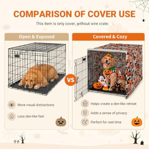 Explore Land Halloween Pattern Dog Crate Cover, 36 Inches - Image 3