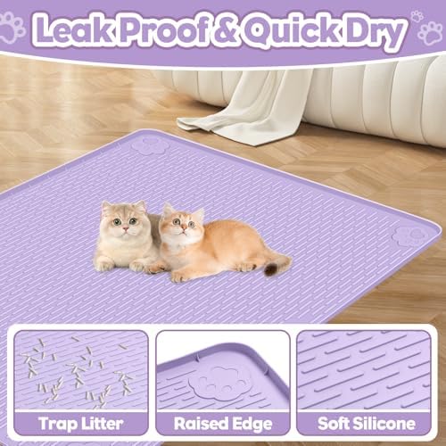 Silicone Cat Litter Mat for Litter Box 40”x28” Large Cat Mat - Image 4