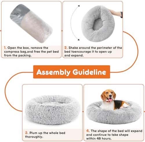 Sweetcrispy Large Dog Bed for Indoor, Calming Donut Bed for Dogs and Cats - Image 6